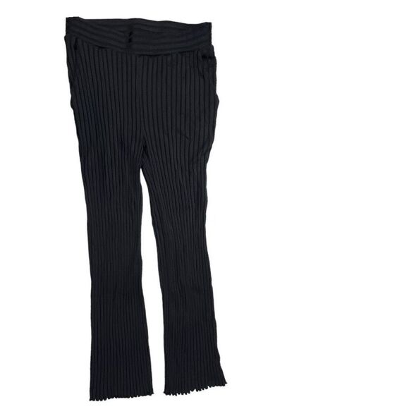 & Other Stories Paris Atelier Women's Ribbed Wide Leg Trouser Pants Black Small - Picture 1 of 8
